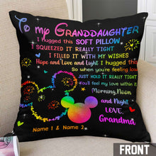 Load image into Gallery viewer, Personalized Soft Pillow with Heartwarming Message for Grandma's Granddaughter