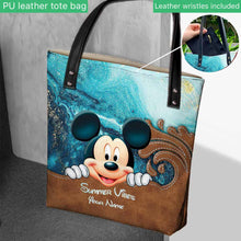 Load image into Gallery viewer, Personalized Mickey Mouse Tote Bag Summer Vibes Custom Name Gift