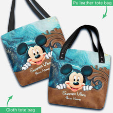 Load image into Gallery viewer, Personalized Mickey Mouse Tote Bag Summer Vibes Custom Name Gift