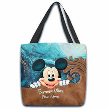 Load image into Gallery viewer, Personalized Mickey Mouse Tote Bag Summer Vibes Custom Name Gift