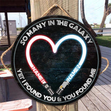 Load image into Gallery viewer, Personalized Round Wood Sign Custom Couple Gift for Wedding Anniversary