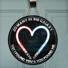 Load image into Gallery viewer, Personalized Round Wood Sign Custom Couple Gift for Wedding Anniversary
