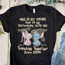Load image into Gallery viewer, Personalized Couple Ohana T-Shirt & Hoodie Custom Names Gift