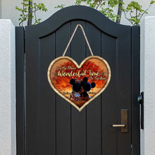 Load image into Gallery viewer, Personalized Fall Mouse Wood Sign Custom Name Gift for Couples