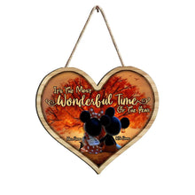 Load image into Gallery viewer, Personalized Fall Mouse Wood Sign Custom Name Gift for Couples