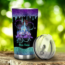 Load image into Gallery viewer, Personalized Glitter Tumbler with Disney Castle Design - 50th Anniversary Gift