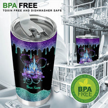 Load image into Gallery viewer, Personalized Glitter Tumbler with Disney Castle Design - 50th Anniversary Gift