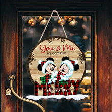Load image into Gallery viewer, Personalized Christmas Couple Wood Sign Custom Name Decor