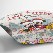 Load image into Gallery viewer, Personalized Christmas Mouse Throw Pillow with Custom Names