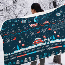 Load image into Gallery viewer, Personalized Hooded Blanket Merry Force Christmas Gift for Kids