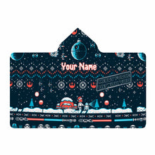 Load image into Gallery viewer, Personalized Hooded Blanket Merry Force Christmas Gift for Kids