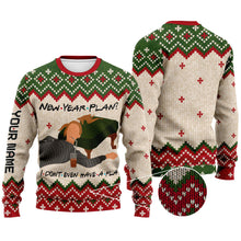 Load image into Gallery viewer, Personalized Christmas Sweater with Faux Wool Pattern Custom Name Gift
