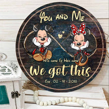 Load image into Gallery viewer, Personalized Couple Round Wood Sign Custom Name Gift for Anniversary