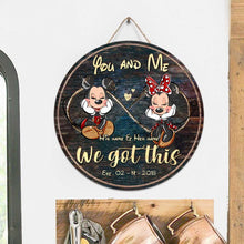 Load image into Gallery viewer, Personalized Couple Round Wood Sign Custom Name Gift for Anniversary