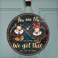 Load image into Gallery viewer, Personalized Couple Round Wood Sign Custom Name Gift for Anniversary