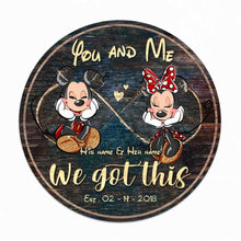Load image into Gallery viewer, Personalized Couple Round Wood Sign Custom Name Gift for Anniversary