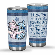 Load image into Gallery viewer, Personalized Couple Tumbler Love You To The Moon & Back Gift