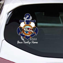 Load image into Gallery viewer, Personalized Cruising Decal with Family Name Anchor Design