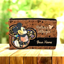 Load image into Gallery viewer, Personalized Mouse Pouch with Leather Pattern Print Gift for Girls