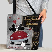 Load image into Gallery viewer, Personalized Mouse Tote Bag Custom Names Travel Gift for Couple