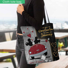 Load image into Gallery viewer, Personalized Mouse Tote Bag Custom Names Travel Gift for Couple