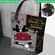 Load image into Gallery viewer, Personalized Mouse Tote Bag Custom Names Travel Gift for Couple