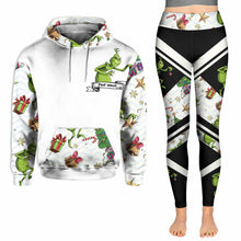 Load image into Gallery viewer, Personalized Christmas Hoodie and Leggings with Grinch Design