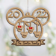 Load image into Gallery viewer, Personalized Family Christmas Mouse Ornament Custom Name 2022 Gift