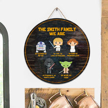 Load image into Gallery viewer, Personalized Round Wood Sign Family Decor Custom Name Gift
