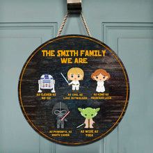 Load image into Gallery viewer, Personalized Round Wood Sign Family Decor Custom Name Gift
