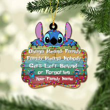 Load image into Gallery viewer, Personalized Ohana Means Family Christmas Ornament Custom Gift