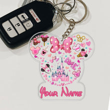 Load image into Gallery viewer, Personalized Christmas Mouse Keychain Custom Name Gift