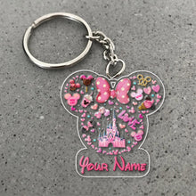 Load image into Gallery viewer, Personalized Christmas Mouse Keychain Custom Name Gift