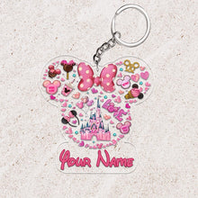 Load image into Gallery viewer, Personalized Christmas Mouse Keychain Custom Name Gift