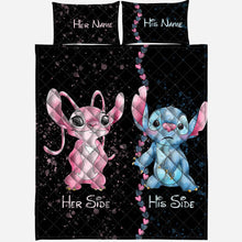 Load image into Gallery viewer, Personalized Couple Quilt Set with Names - Unique Valentine’s Day Gift