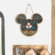 Load image into Gallery viewer, Personalized Autism Awareness Wood Sign with Mickey Mouse Design