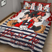 Load image into Gallery viewer, Personalized Mickey & Minnie Quilt Set for Couples | Unique Wedding Gift