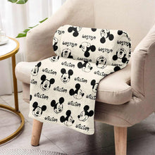 Load image into Gallery viewer, Personalized Mickey Mouse Blanket Custom Name Gift for Kids