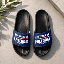 Load image into Gallery viewer, Personalized 250 Years of Freedom Slide Sandals Gift for Dad