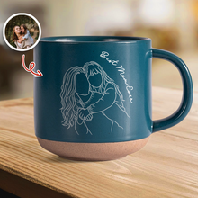 Load image into Gallery viewer, Personalized Engraved Pottery Mug Custom Photo Gift for Mom