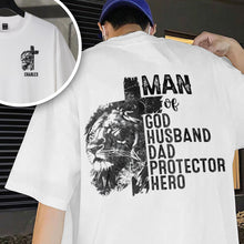 Load image into Gallery viewer, Personalized Christian Lion Cross Shirt Gift for Dad | Husband