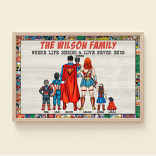 Load image into Gallery viewer, Personalized Super Hero Family Canvas Poster Gift for Dad
