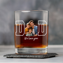Load image into Gallery viewer, Personalized Photo Whiskey Glass Custom Gift for Dad