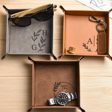 Load image into Gallery viewer, Personalized Leather Valet Tray Gift for Dad | Father's Day