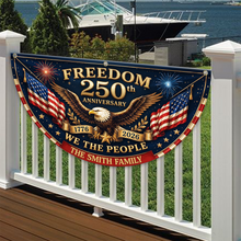 Load image into Gallery viewer, Personalized 250th Anniversary Fan Flag Custom Family Name Patriotic Decor