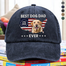 Load image into Gallery viewer, Personalized Washed Denim Baseball Cap Custom Photo Gift for Dog Dad