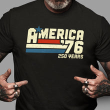 Load image into Gallery viewer, Personalized Retro 4th of July Comfort Shirt Custom Name Gift