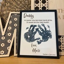 Load image into Gallery viewer, Personalized Wooden Handprint Sign Gift for Dad - Father's Day Plaque