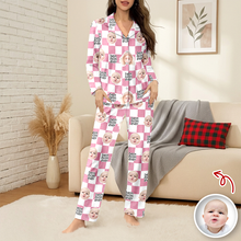 Load image into Gallery viewer, Personalized Baby Face Retro Pajamas Gift for Dad/Mom