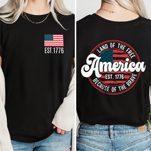 Load image into Gallery viewer, Personalized America Est 1776 T-Shirt Gift for Dad | Independence Day